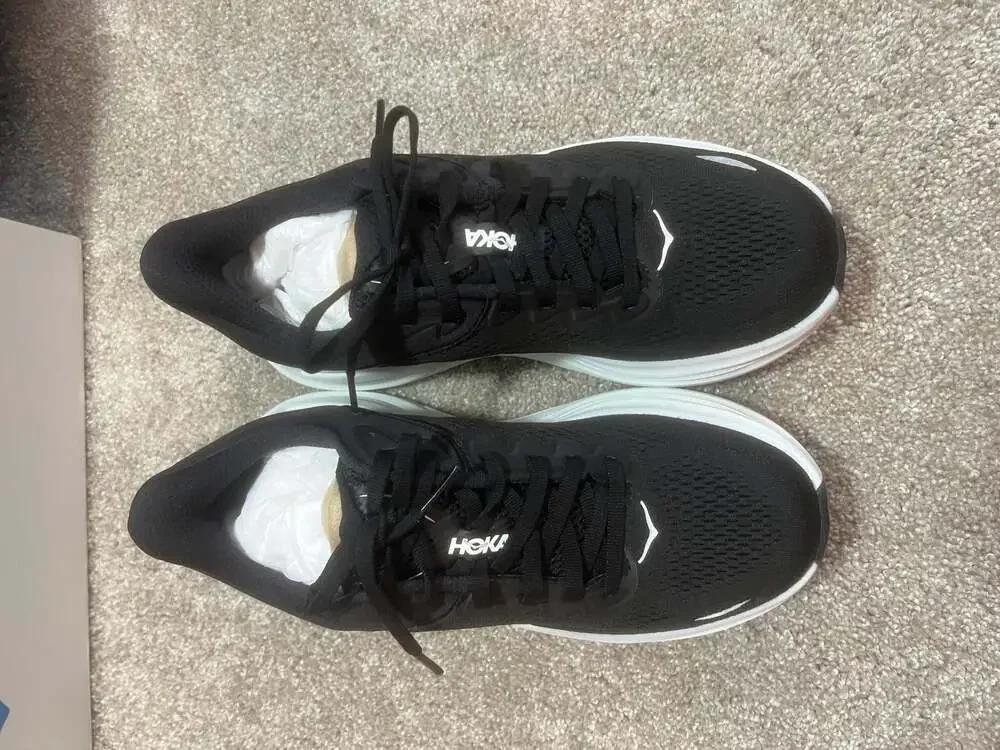 HOKA Bondi 9 Black White Running Shoes